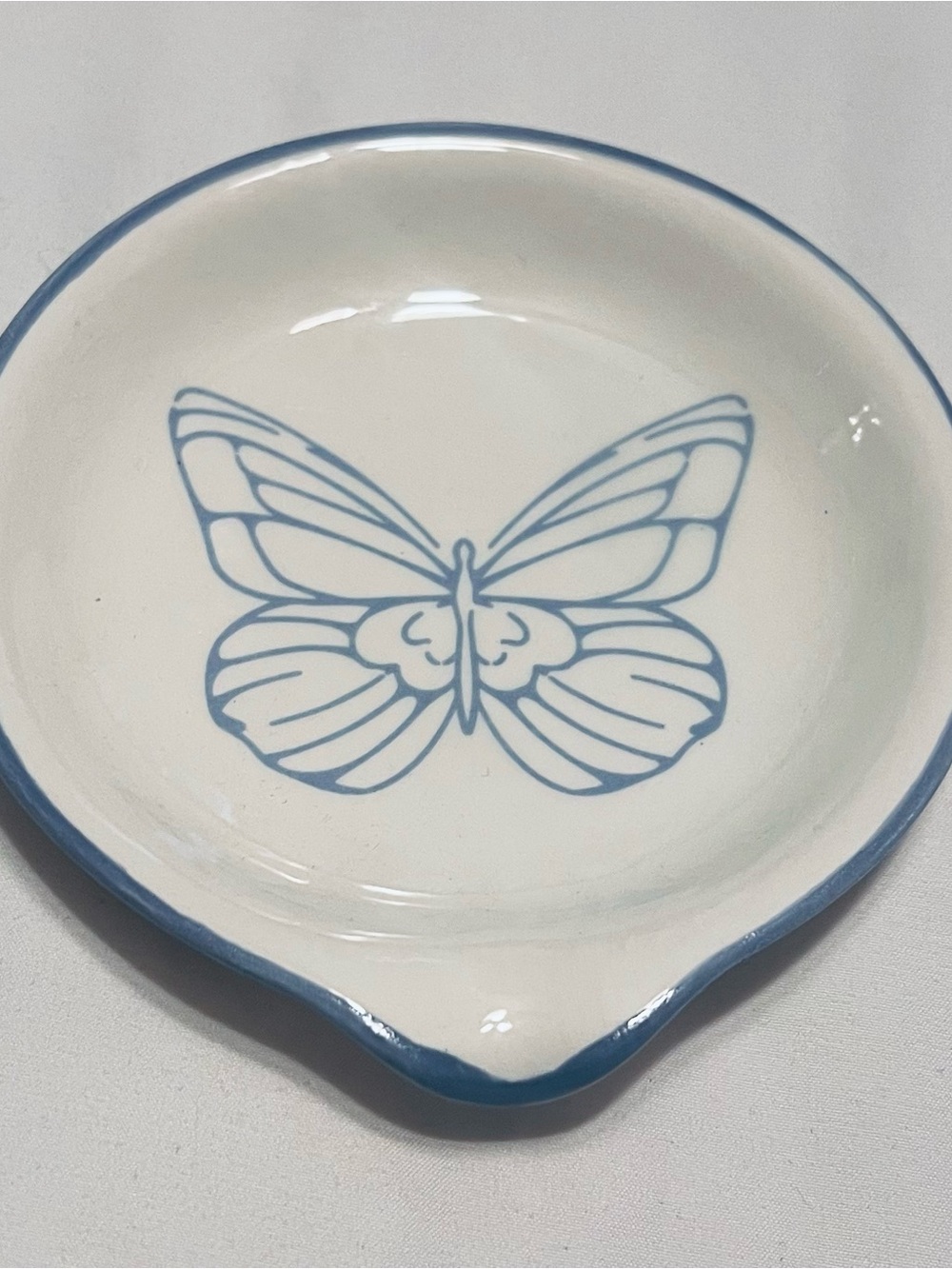 Dolly Parton Butterfly Ceramic Trinket Dish in Light Blue